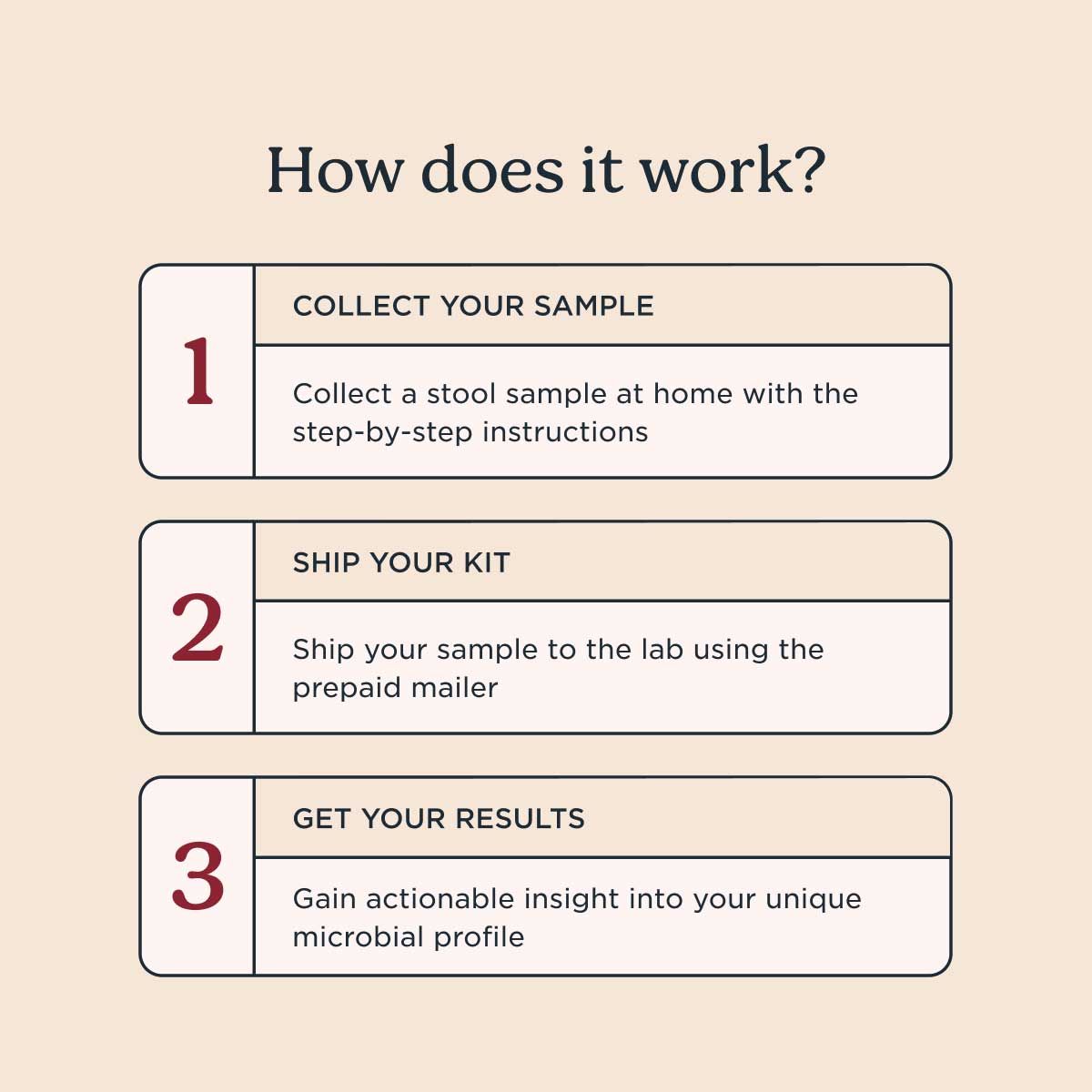 A diagram of how ordering and submitting a Wisp testing kit works