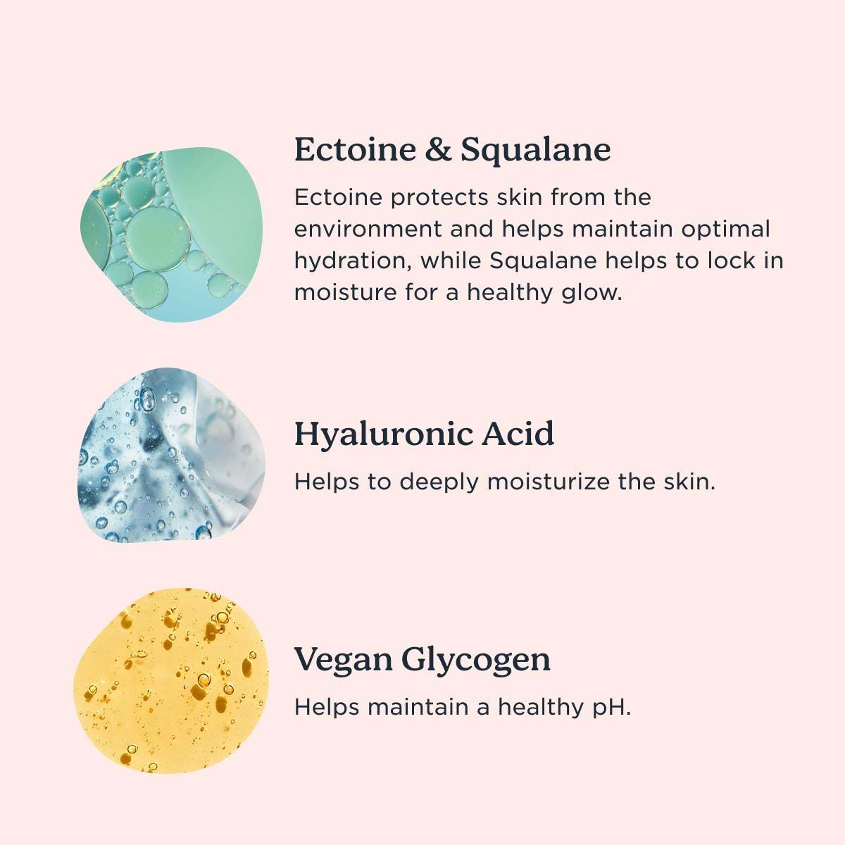 Vag of Honor ingredient callouts on a light pink background