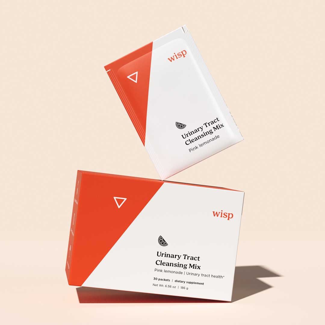 Wisp Urinary Tract Cleansing Mix on a cream surface