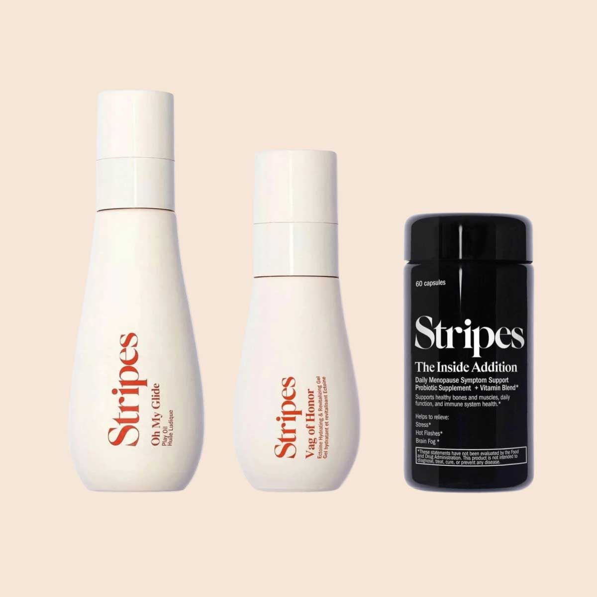 The Menopause Survival Kit by Stripes Beauty on a cream background