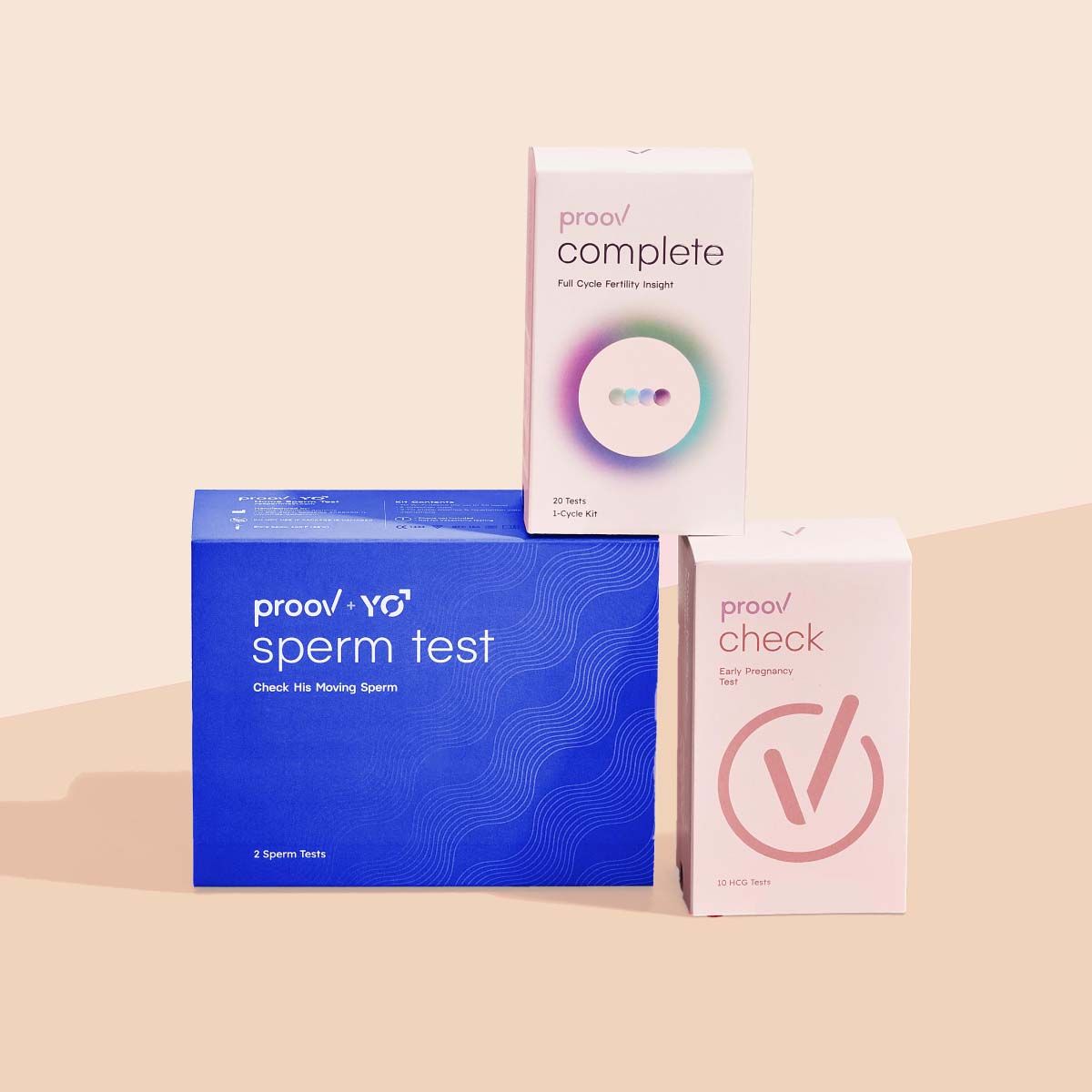 Proov Hers & His Testing Kit on a cream background