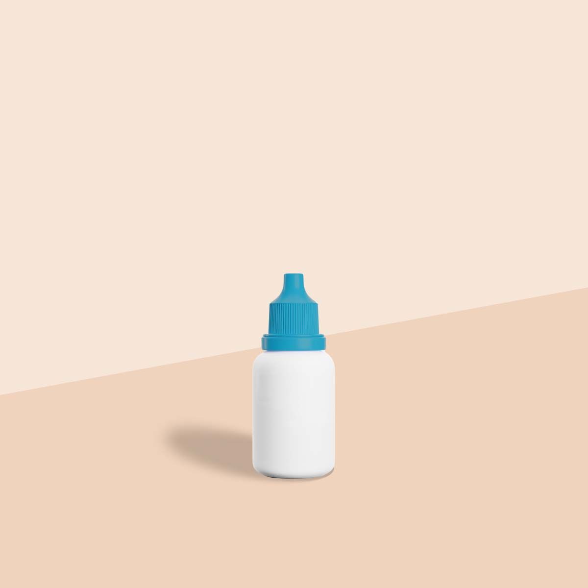 A bottle of Bimatoprost with a cream background