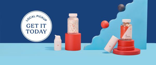 Wisp prescription Herpes treatment and prevention on a blue and red geometric background