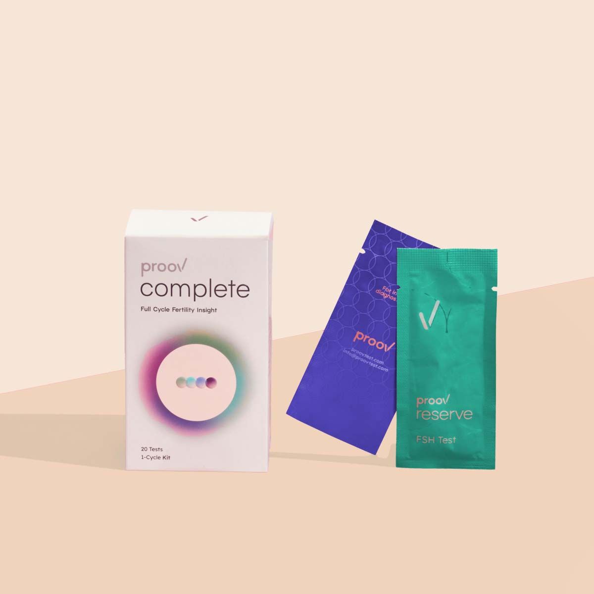 Proov Complete Testing Kit on a cream background